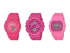 De gauche à droite - Casio G-Shock GMA-P2100PP-4A, GMA-S140PP-4A, et GMD-S5610PP-4. (Source de l'image : G-Central)