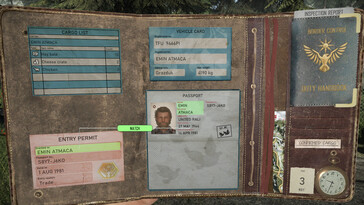 Une image montrant un passeport dans Contraband Police.