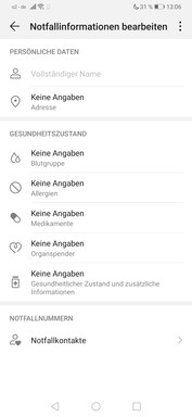 Huawei P30 Pro - Réglages du mode SOS.