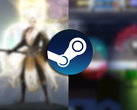 Le logo Steam se superpose à deux captures d'écran floues de Beat Survival et Celestial Bond.