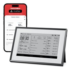 La station météo Switchbot est à la fois une station météo, un réveil, un calendrier et un contrôleur de maison intelligente.