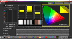 CalMAN ColorChecker (profil : Native, espace colorimétrique cible : P3)