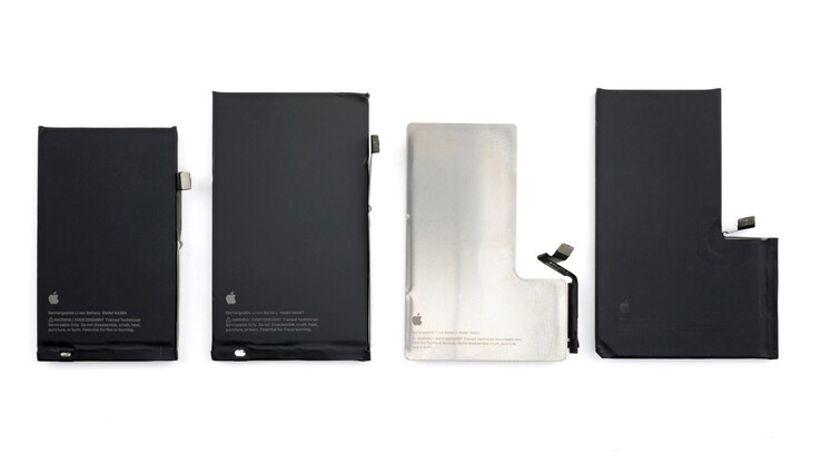 La batterie de l'iPhone 16 Pro est déjà dotée d'un boîtier en aluminium, contrairement à celle de l'iPhone 16, de l'iPhone 16 Plus et de l'iPhone 16 Pro Max (Bildquelle : iFixit)