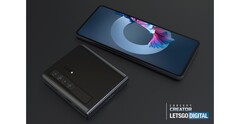 Un nouveau rendu du &quot;Huawei Mate V&quot;. (Source : LetsGoDigital)