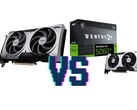 MSI GeForce RTX 5060 Ti Ventus 2x OC Plus 16 Go (à gauche) et 8 Go (à droite). (Source de l'image : Mindfactory, édité)