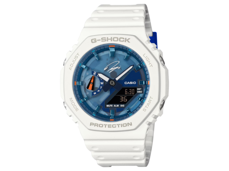 La montre Casio G-Shock x Ryo Ishikawa GA-2100RI25-7A. (Source de l'image : Casio)