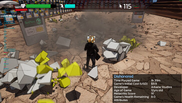Sur la photo : Une capture d'écran de Game Quest : The Backlog Battler.