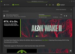 Nvidia GeForce Game Ready Driver 545.92 downloading update in GeForce Experience (Source : Own)