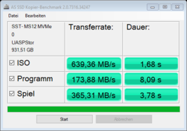 Copie sur un SSD externe (SilverStone MS12 + Samsung Evo 970 1TB)