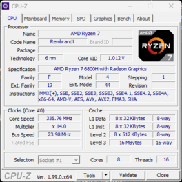 CPU-Z, page principale