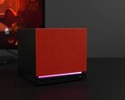 Mini-PC Steam Machine doté d'une façade rouge et d'un éclairage RVB