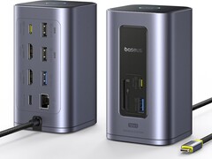Le Nomos NU1 Air Spacemate de Baseus possède quatre ports à l&#039;avant et huit à l&#039;arrière. (Source de l&#039;image : Baseus/Amazon)