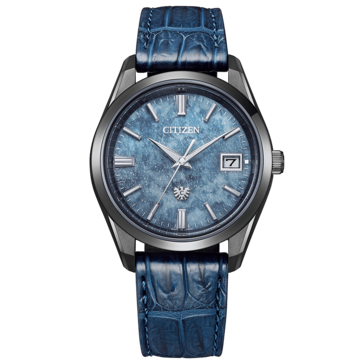La montre Citizen 30th Anniversary Eco-Drive avec cadran en papier washi bleu. (Source de l'image : Citizen)