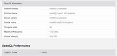 OpenCL. (Source de l'image : Geekbench)