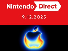 Bannière pour le Nintendo Direct et l&#039;événement Apple (Image source : Nintendo of America, Apple avec modifications)