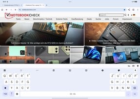 Oppo Pad 4 Pro : Clavier par défaut - Vue fractionnée