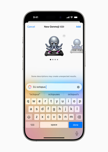 interface Genmoji d'iOS avec un emoji 