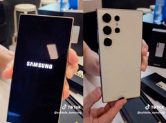 Le Galaxy S24 Ultra dans sa finition jaune titane. (Source de l'image : TikTok)