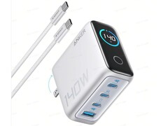 L'image nouvellement apparue du chargeur mural Anker Zolo à 4 ports de 140 W, doté d'un affichage numérique. (Source de l'image : u/joshuadwx via r/Anker subreddit)