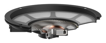 Haut-parleur intégré de 58 mm fabriqué à la main. (Source de l'image : Audio-Technica)