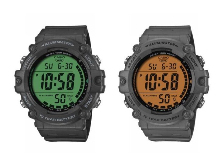 Les montres Casio AE-1500WHC-1AV (à gauche) et AE-1500WHC-8AV (à droite). (Source de l'image : Casio)