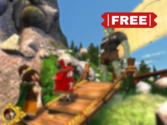 Ceville propose jusqu'à trois personnages jouables aux personnalités distinctes et excentriques. Sur la photo, une capture d'écran officielle du jeu avec le texte 