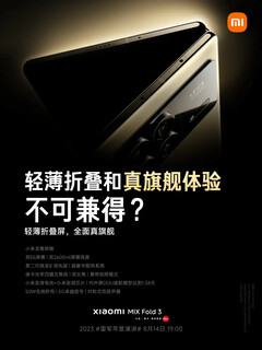 Xiaomi fait la promotion du Mix Fold 3 avant son lancement. (Source : Xiaomi via Weibo)