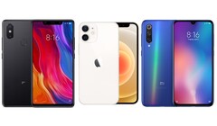 Alors que l&#039;iPhone 12 Mini est &quot;mini&quot;, les Xiaomi Mi 8 SE et 9 SE sont plus &quot;de poche&quot;. (Source de l&#039;image : Xiaomi/Apple - édité)