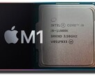 La puce Apple M1 est en train de rattraper le Core i9-11900K d'Intel dans le tableau des performances à un seul fil de PassMark. (Image source : Apple/Intel - édité)