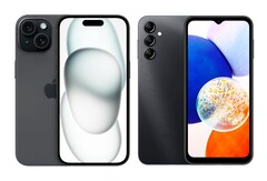 Le Samsung Galaxy A14 a été le smartphone Android le plus populaire en 2023. (Image : Apple / Samsung)