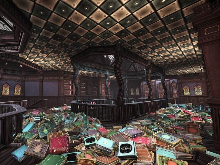 Si chaque livre doit être remis à sa place individuellement, ranger la ruelle magique pourrait prendre un bon moment. (Sur l’image : une capture d’écran de Cluttermancer: Tidy Up the Nightmare Alley.)