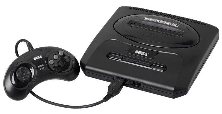La Sega Genesis Model 2 avec une manette à 6 boutons (source d'image : Wikipedia)