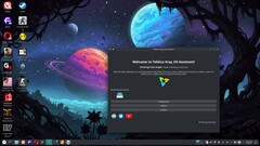 Bureau Linux Xray_OS basé sur Arch avec l'assistant Tolitica (Source d'image : Xray_OS sur SourceForge)