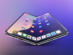 Rendu d&#039;un iPhone pliable, qui comporterait un écran intérieur de 7,8 pouces avec une caméra sous l&#039;écran. (Source de l&#039;image : 9to5Mac)