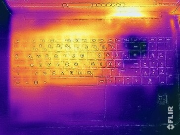 Températures de surface des essais sous contrainte (en haut)