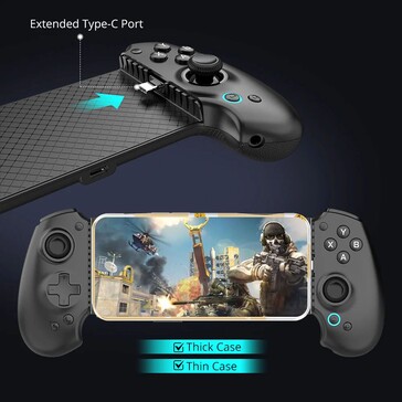 Un connecteur USB-C plus long que la normale permet aux utilisateurs d'ancrer les téléphones dans des étuis aux bordures épaisses. (Source de l'image : Abxylute)