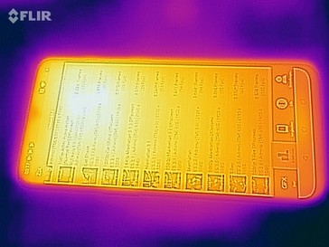 OnePlus 6T - Relevé thermique à l'avant de l'appareil en cas de sollicitations.