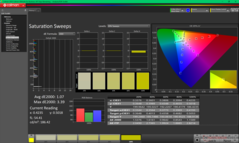Balayages de saturation avant étalonnage (sRGB)