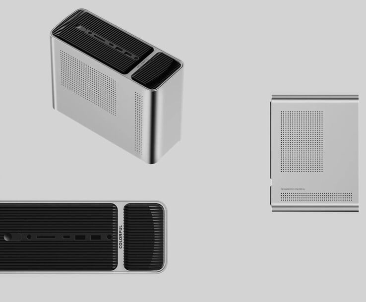 Éléments de design du mini PC coloré SMATR 900 (Source : PC Watch)