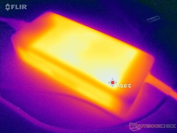 L'adaptateur CA atteint plus de 45°C lorsqu'il est sollicité pendant de longues périodes