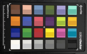 Motorola Moto E5 - ColorChecker : la couleur de référence se situe dans la partie inférieure de chaque bloc.