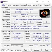 Lenovo IdeaPad Flex 5 CPU-Z : Onglet CPU