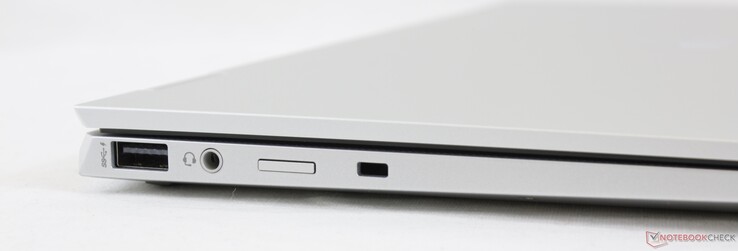 À gauche : USB-A 3.1 Gen. 1, combo audio 3,5 mm, emplacement Nano-SIM, emplacement HP DriveLock