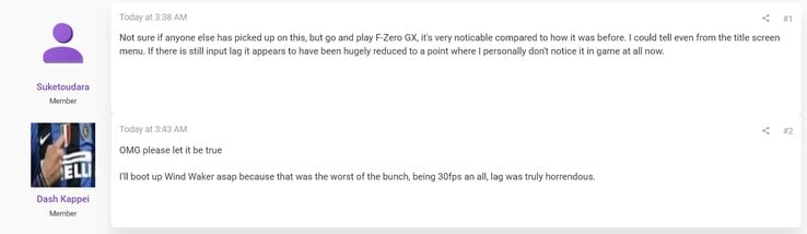 Les améliorations de l'émulateur GameCube discutées sur les forums de ResetEra (Source de l'image : capture d'écran, forums de ResetEra)