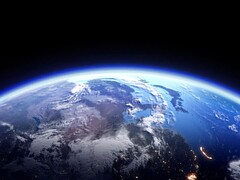 Image représentant la Terre et son atmosphère. (Source de l&#039;image : Bluebackimage, Adobe Stock)