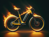Les incendies de vélos électriques peuvent se produire pendant la charge de la batterie, mais aussi pendant le stockage (image symbolique : Dall-E / AI)
