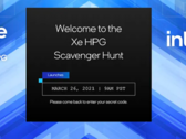 La page d'accueil de la chasse au trésor du nouveau GPU Xe HPG d'Intel. (Image : Intel)