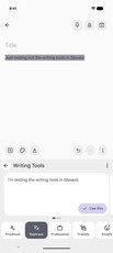 Outils d'écriture dans Gboard