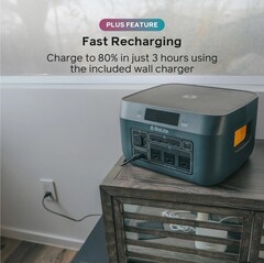 Le BaseCharge 1500+ se charge désormais presque 4 fois plus vite à partir d'une prise murale (Image source : BioLite)