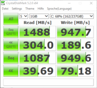 CrystalDiskMark SK Hynix 256 Go.